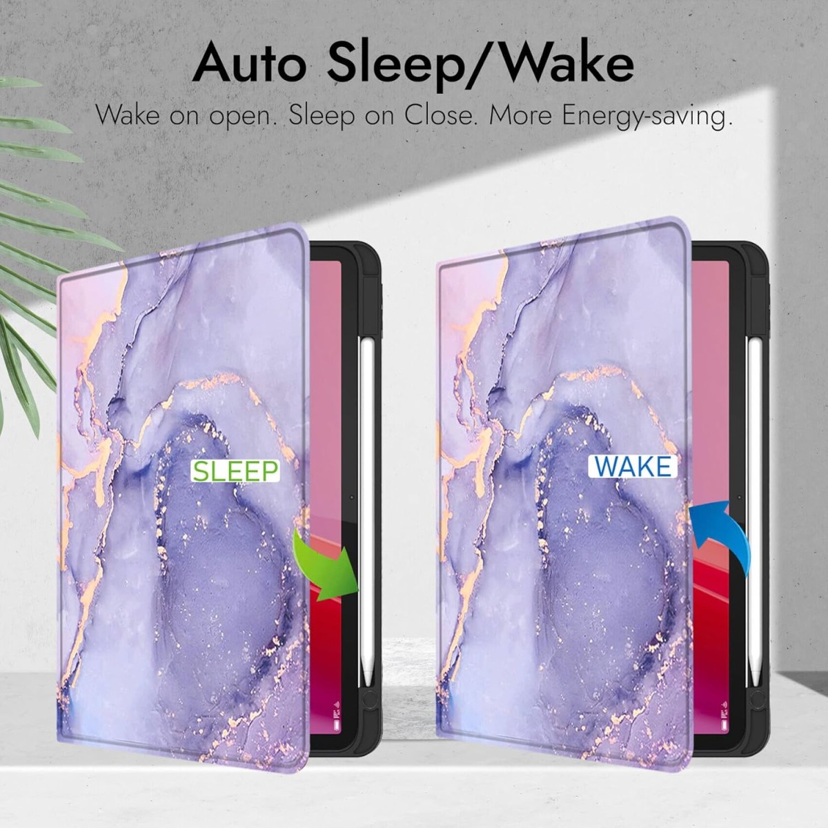 Robustrion Cover Case for Lenovo Tab M11 11 inch Cover, Folio Cover Case with [Pencil Holder] [Auto Sleep Wake] for Lenovo Tab M11 Tablet Cover - Marble Lilac