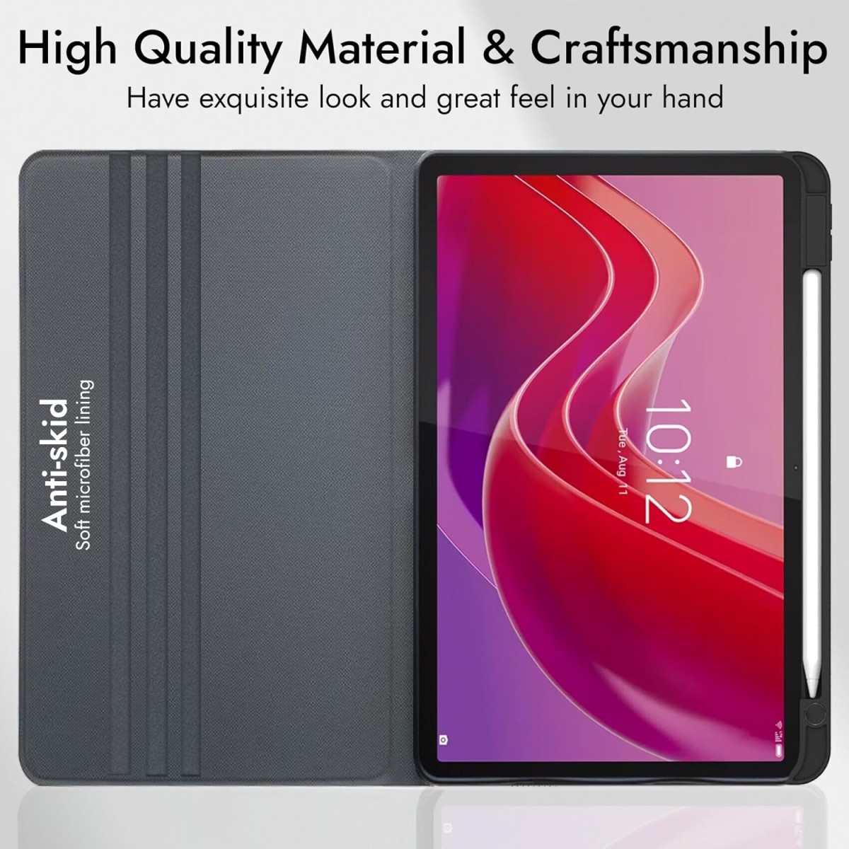 Robustrion Cover Case for Lenovo Tab M11 11 inch Cover, Folio Cover Case with [Pencil Holder] [Auto Sleep Wake] for Lenovo Tab M11 Tablet Cover - Marble Lilac