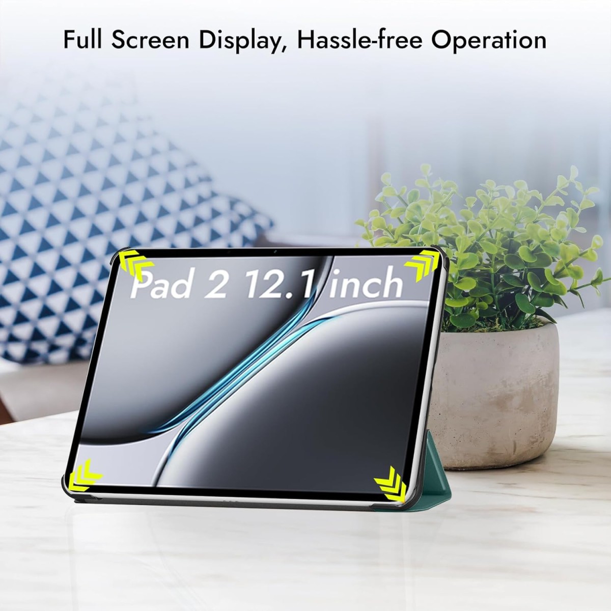 Robustrion Cover Case for OnePlus Pad 2 12.1 inch Cover, Flip Cover Case for OnePlus Pad 2 12.1 inch [Auto Sleep Wake Support] - Dark Green