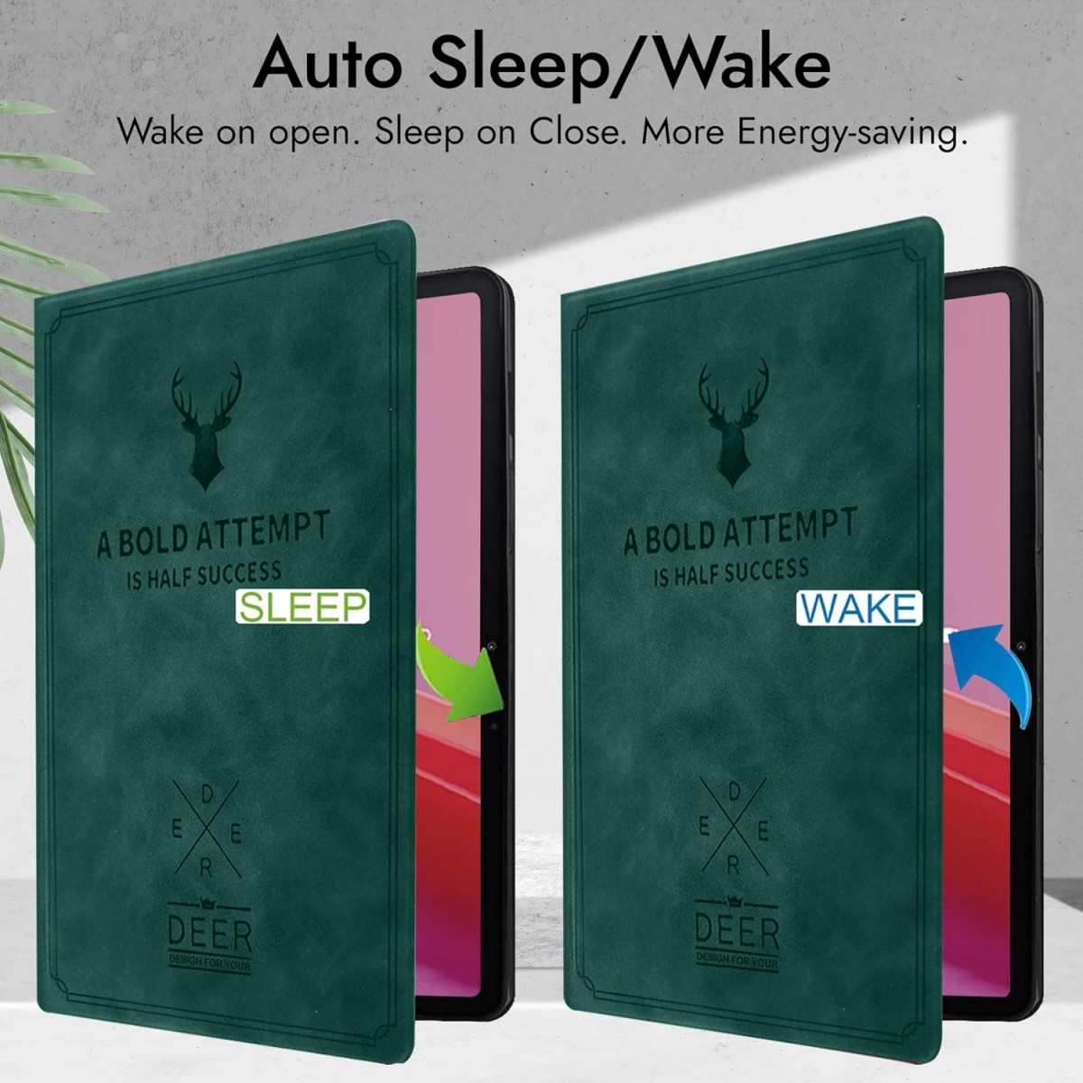 Robustrion Cover for Lenovo Tab M11 Cover Case, Flip Cover for Lenovo Tab M11 Tablet 11 inch [ Auto Sleep Wake Support] - Deer Dark Green