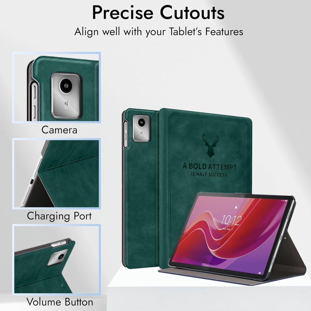 Robustrion Cover for Lenovo Tab M11 Cover Case, Flip Cover for Lenovo Tab M11 Tablet 11 inch [ Auto Sleep Wake Support] - Deer Dark Green