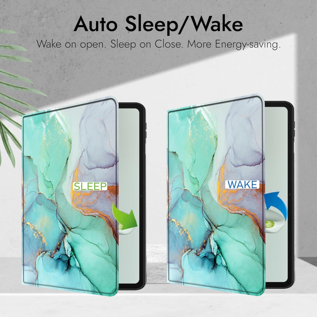 Robustrion Cover for OnePlus Pad Go 11.35 inch Case Cover, Folio Cover Case for OnePlus Pad Go 11.35 inch - Marble Green