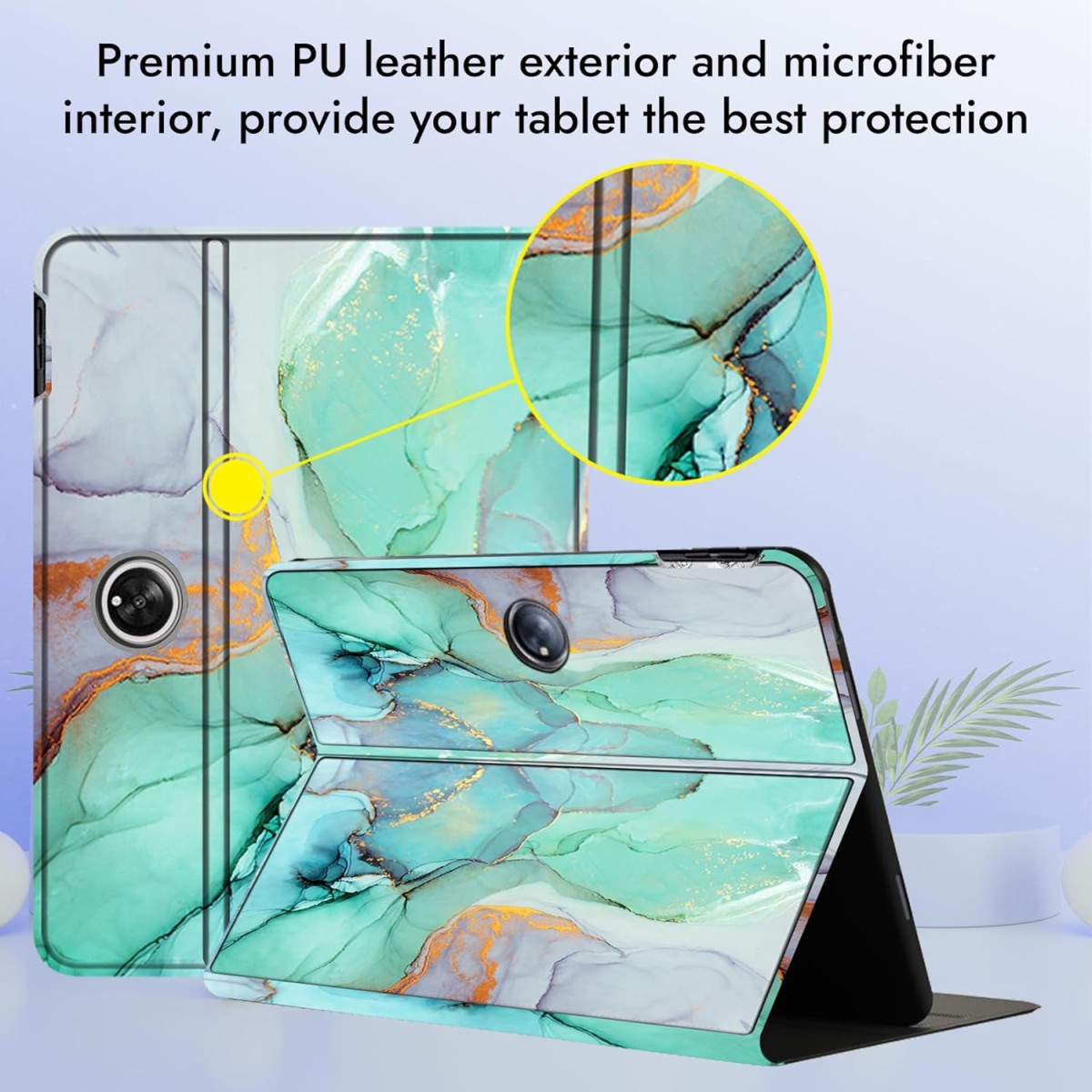 Robustrion Cover for OnePlus Pad Go 11.35 inch Case Cover, Folio Cover Case for OnePlus Pad Go 11.35 inch - Marble Green