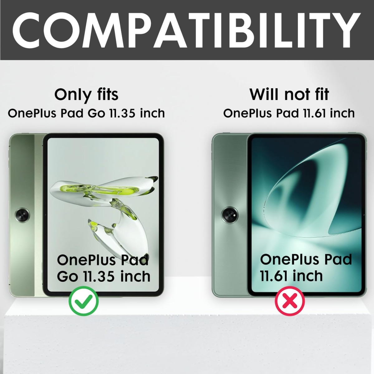 Robustrion Cover for OnePlus Pad Go 11.35 inch Cover Case, Hybrid Flip Case Cover for OnePlus Pad Go 11.35 inch [Support Auto Sleep Wake] - Marble Green