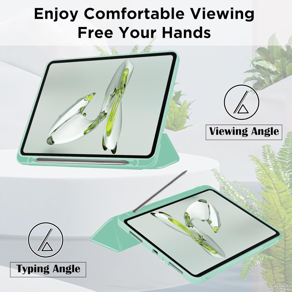 Robustrion Cover for OnePlus Pad Go 11.35 inch Cover Case, Hybrid Flip Case Cover for OnePlus Pad Go 11.35 inch [Support Auto Sleep Wake] - Marble Green