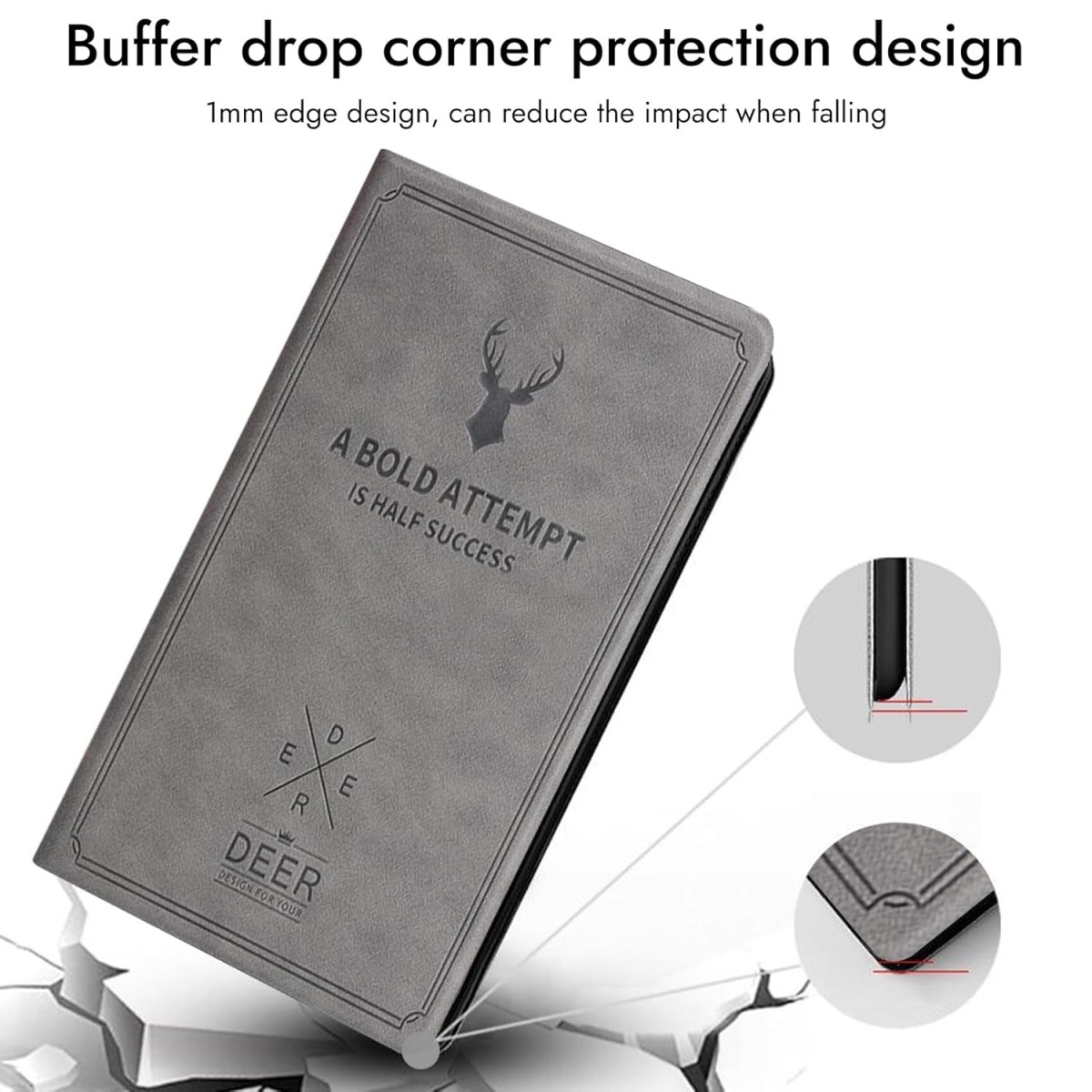 Robustrion Cover for Realme Pad 2 Lite 11 inch Cover Case, Deer Flip Cover for Realme Pad 2 Lite 11 inch Tablet- Black