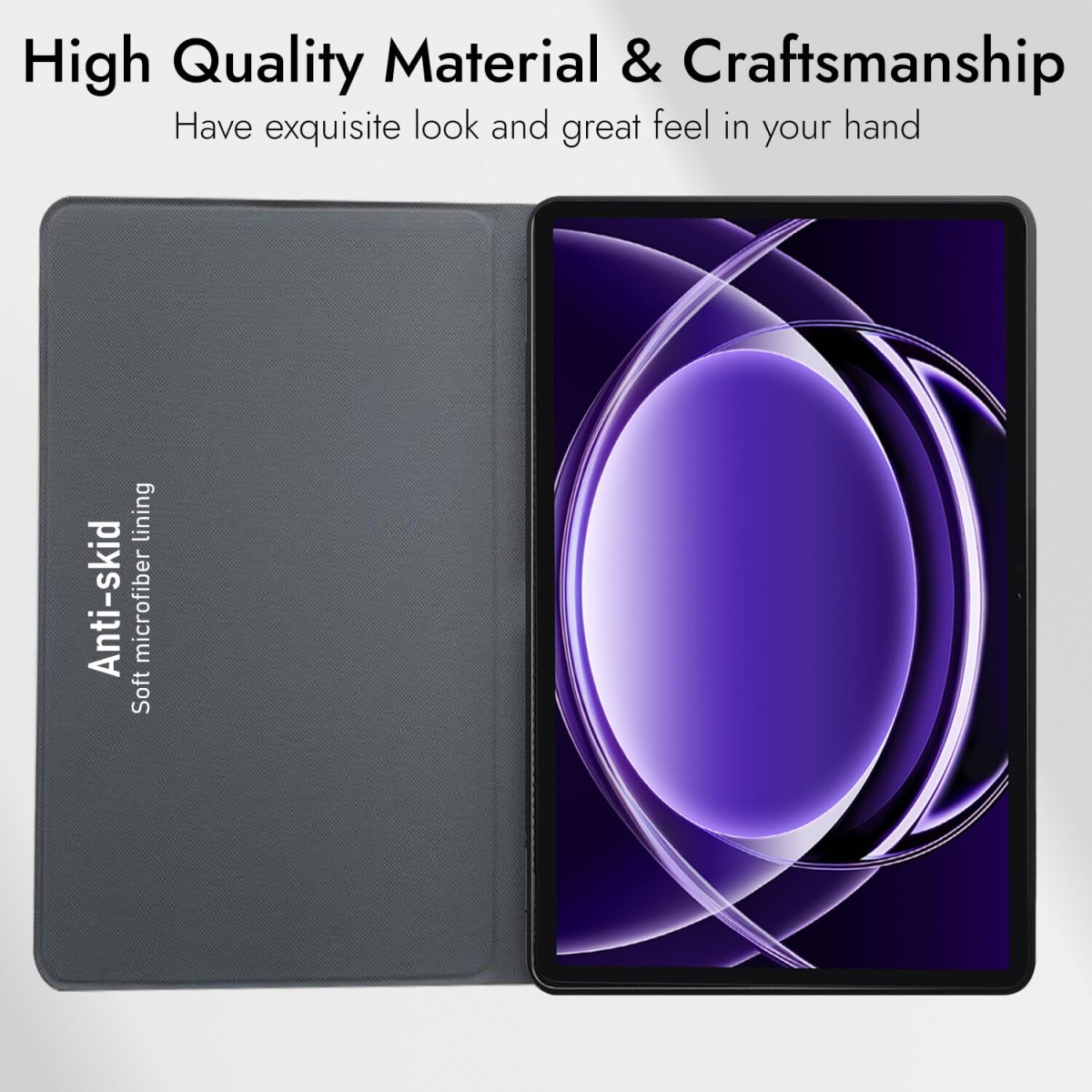 Robustrion Cover for Realme Pad 2 Lite 11 inch Cover Case, Deer Flip Cover for Realme Pad 2 Lite 11 inch Tablet- Black