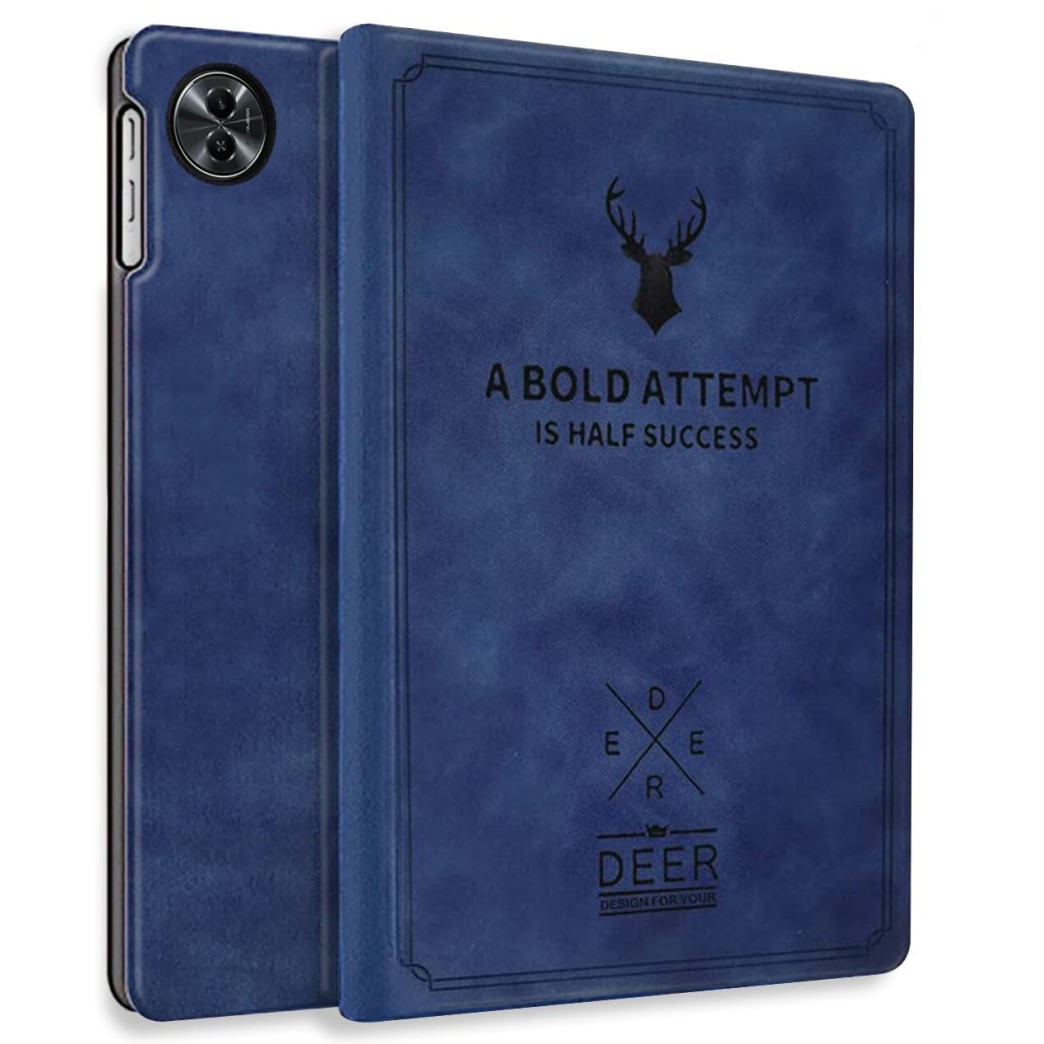 Robustrion Cover for Realme Pad 2 Lite 11 inch Cover Case, Deer Flip Cover for Realme Pad 2 Lite 11 inch Tablet- Black