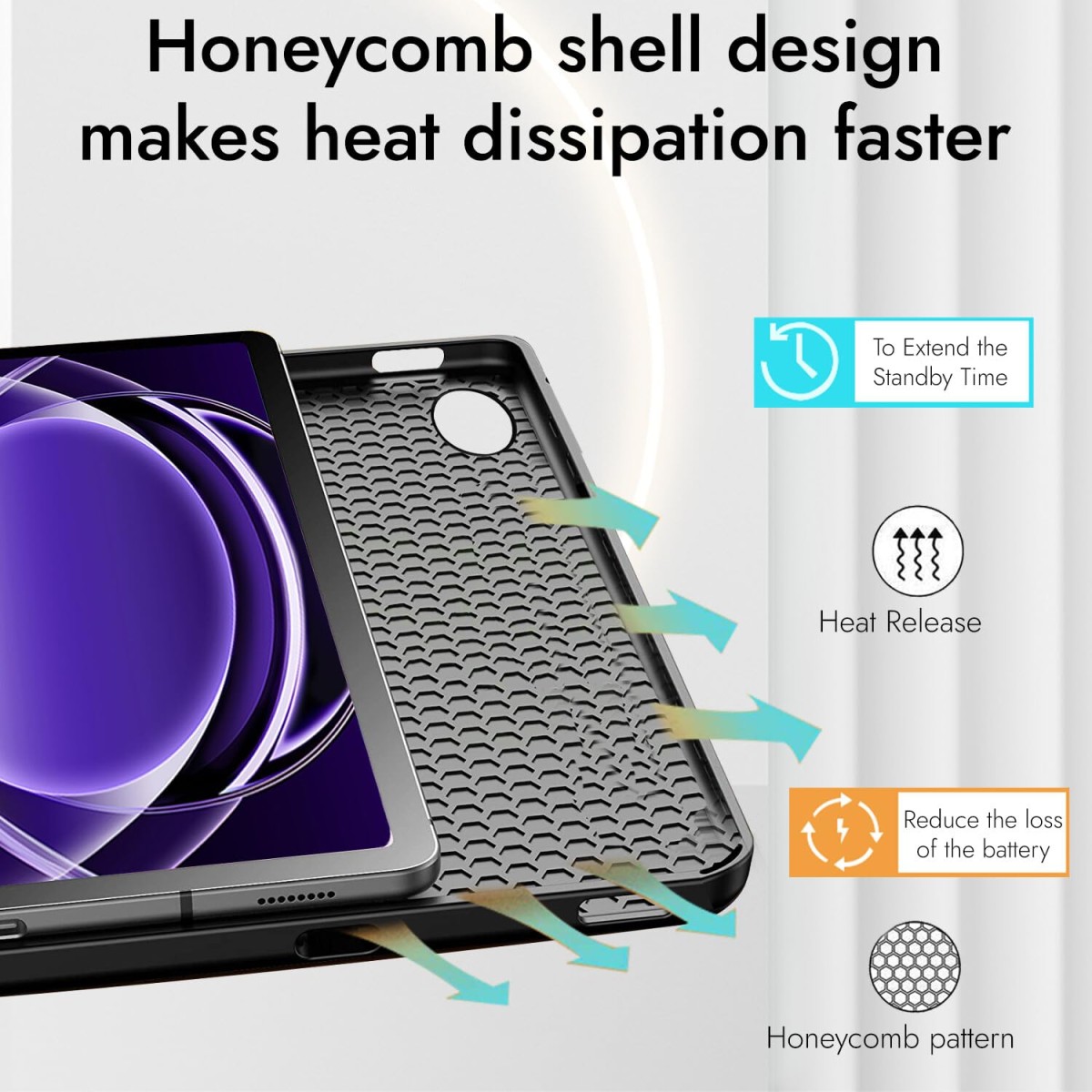 Robustrion Cover for Realme Pad 2 Lite 11 inch Cover Case, Folio Flip Cover for Realme Pad 2 Lite 11 inch Tablet- Marble Lilac