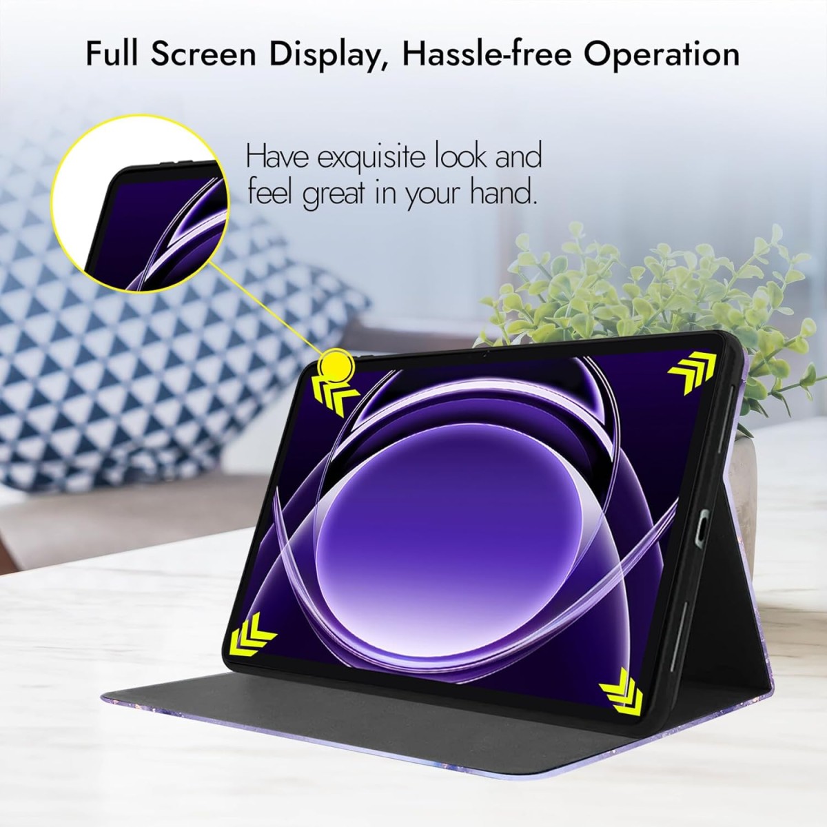 Robustrion Cover for Realme Pad 2 Lite 11 inch Cover Case, Folio Flip Cover for Realme Pad 2 Lite 11 inch Tablet- Marble Lilac