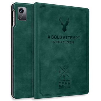 Robustrion Cover for Realme Pad X 11 inch Tablet Case Deer Pattern Flip Stand Cover - Dark Green