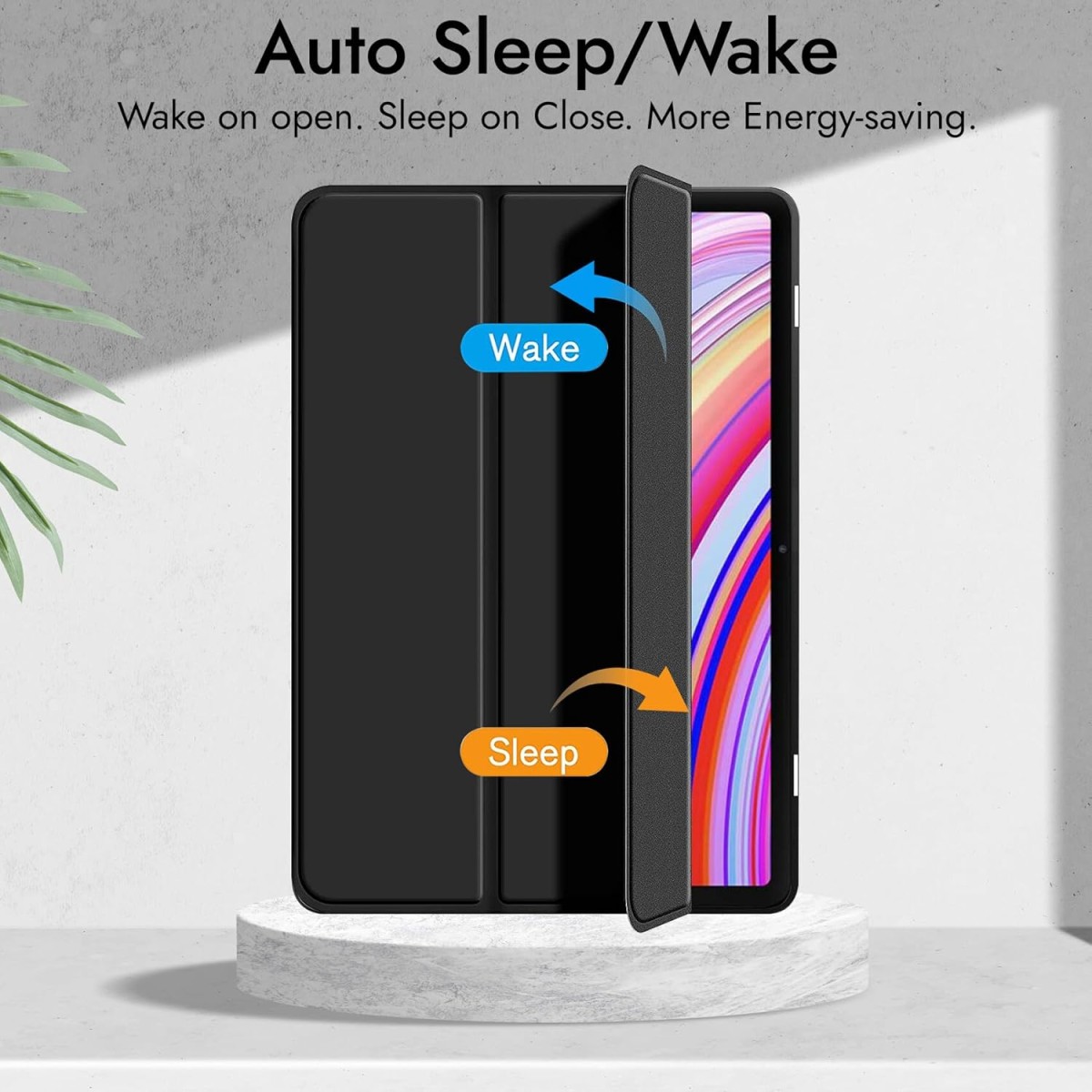 Robustrion Cover for Redmi Pad Pro 12.1 Cover Case, Flip Cover with Pencil Holder for Redmi Pad Pro 5G Tablet 12.1 inch [ Auto Sleep Wake Support] - Black