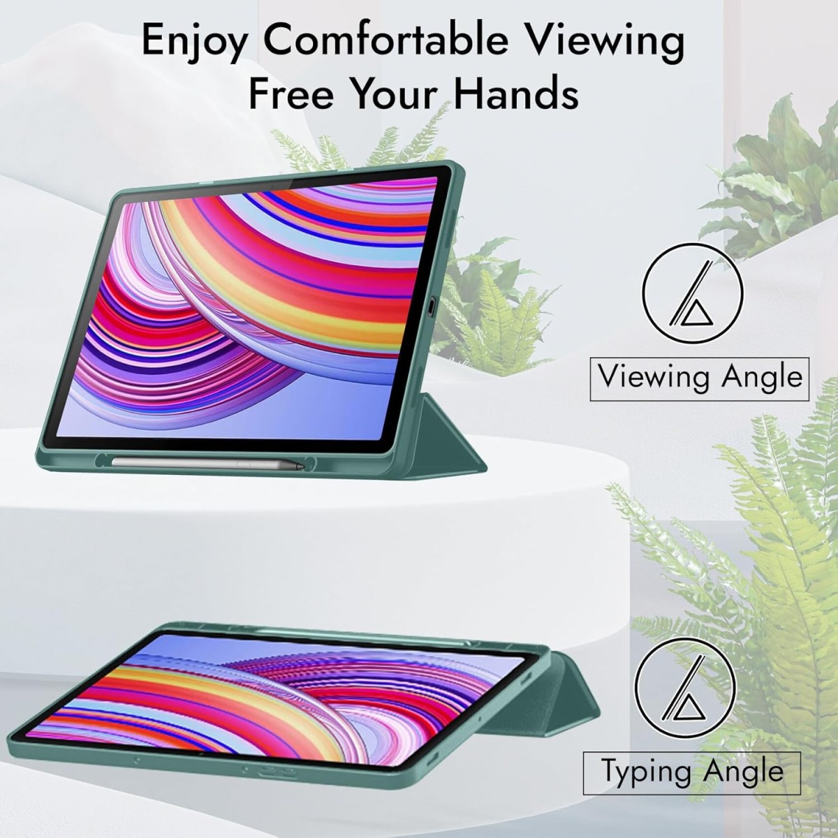 Robustrion Cover for Redmi Pad Pro 12.1 Cover Case, Flip Cover with Pencil Holder for Redmi Pad Pro 5G Tablet 12.1 inch [ Auto Sleep Wake Support] - Black