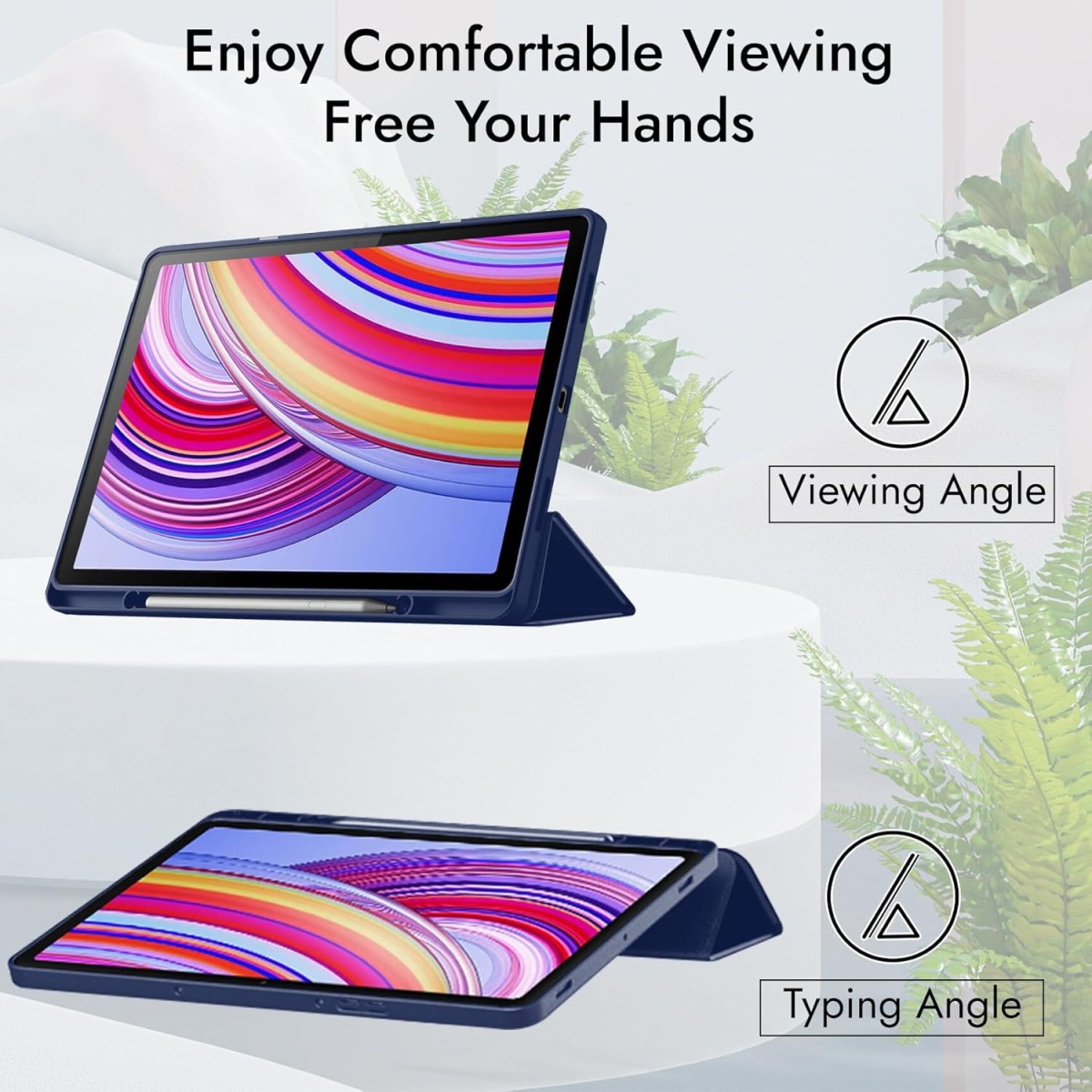 Robustrion Cover for Redmi Pad Pro 12.1 Cover Case, Flip Cover with Pencil Holder for Redmi Pad Pro 5G Tablet 12.1 inch [ Auto Sleep Wake Support] - Black