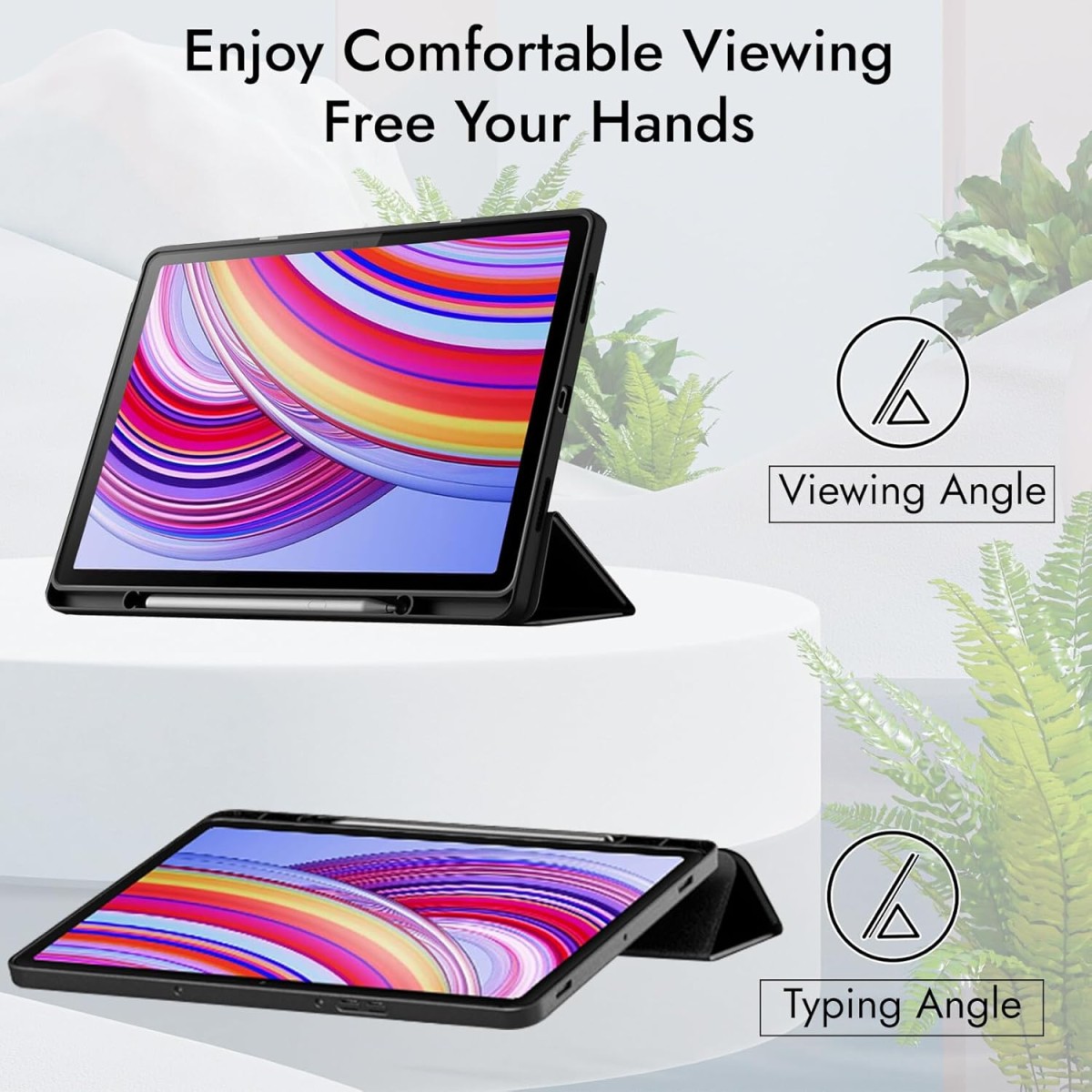 Robustrion Cover for Redmi Pad Pro 12.1 Cover Case, Flip Cover with Pencil Holder for Redmi Pad Pro 5G Tablet 12.1 inch [ Auto Sleep Wake Support] - Black