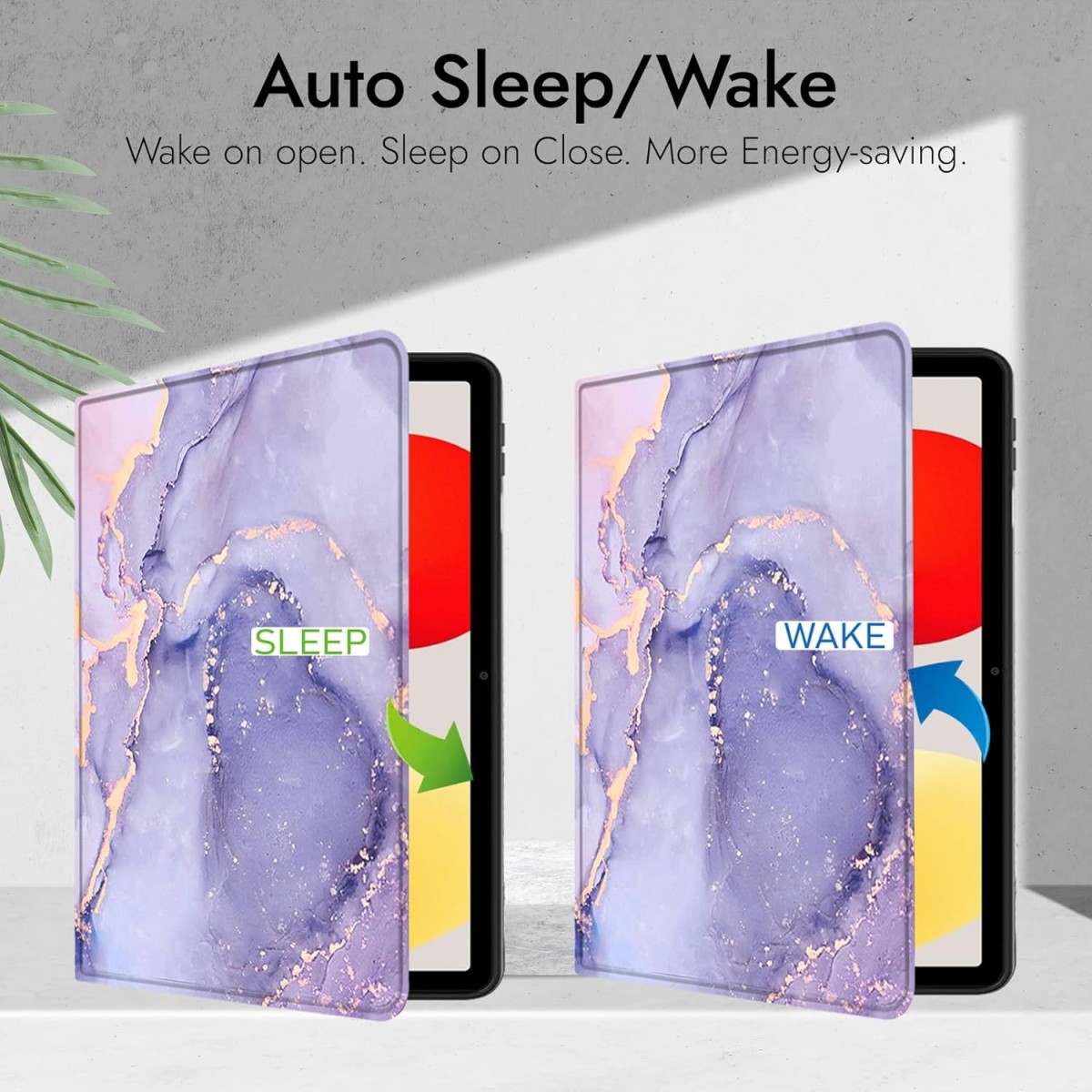 Robustrion Cover for Redmi Pad SE 11 inch Cover Case, Folio Cover Case for Redmi Pad SE 11 inch Tablet [Auto Sleep/Wake Support] - Marble Lilac