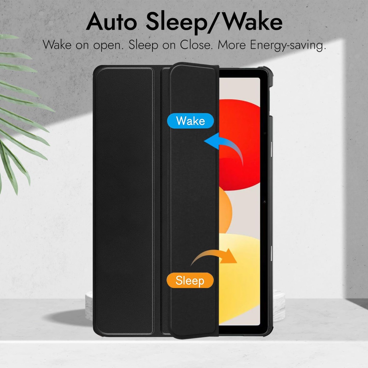 Robustrion Cover for Redmi Pad SE 11 inch Cover Case, Trifold Flip Stand Cover Case for Redmi Pad SE 11 inch Tablet [Auto Sleep/Wake Support] - Black