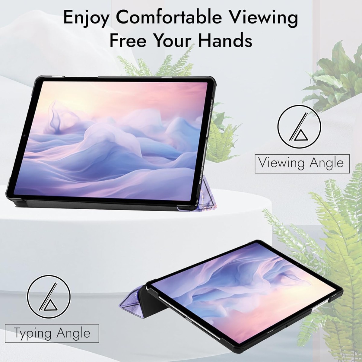 Robustrion Cover for Redmi Pad SE 4G 8.7 inch Cover Case, Trifold Flip Stand Cover Case for Redmi Pad SE 8.7 inch Tablet [Auto Sleep/Wake Support] - Marble Lilac