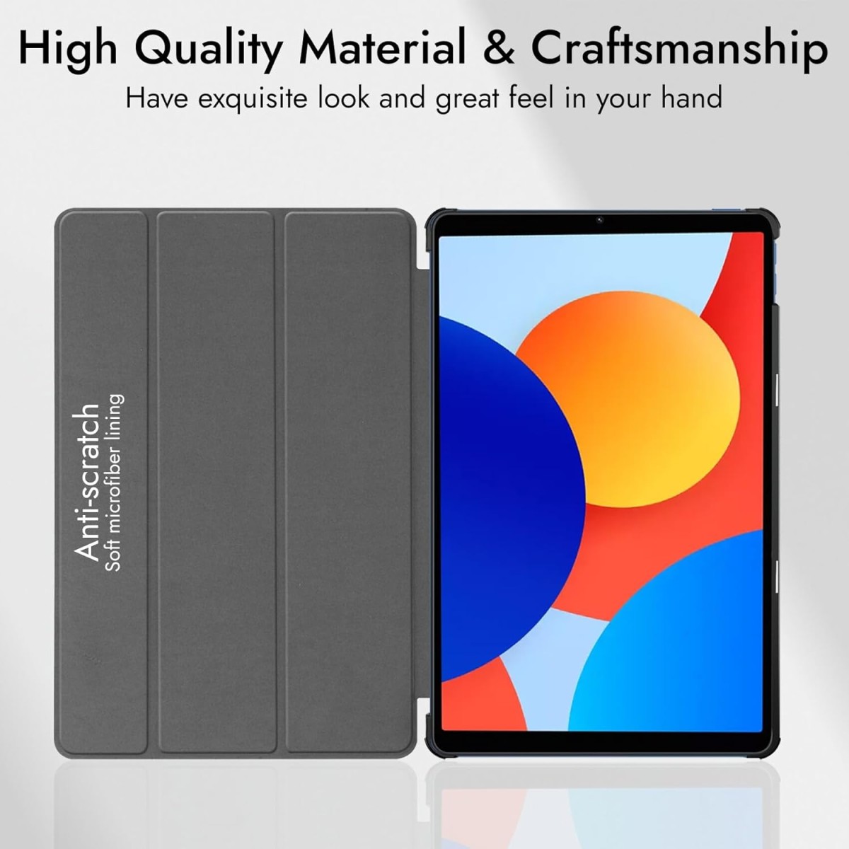 Robustrion Cover for Redmi Pad SE 4G 8.7 inch Cover Case, Trifold Flip Stand Cover Case for Redmi Pad SE 8.7 inch Tablet [Auto Sleep/Wake Support] - Black