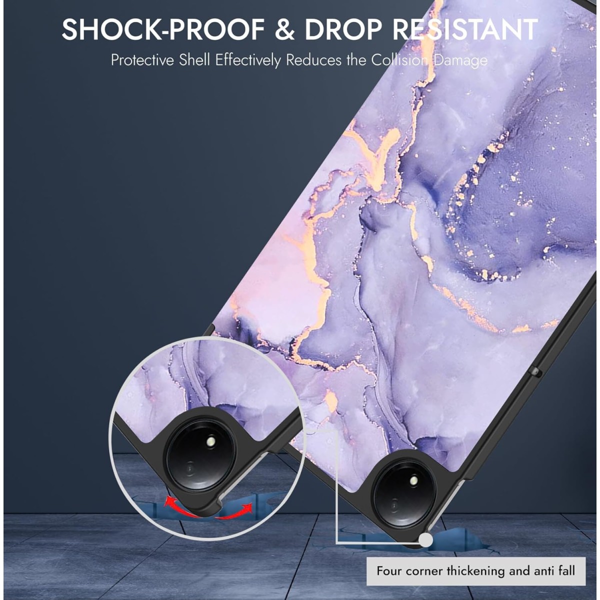 Robustrion Cover for Redmi Pad SE 4G 8.7 inch Cover Case, Trifold Flip Stand Cover Case for Redmi Pad SE 8.7 inch Tablet [Auto Sleep/Wake Support] - Black