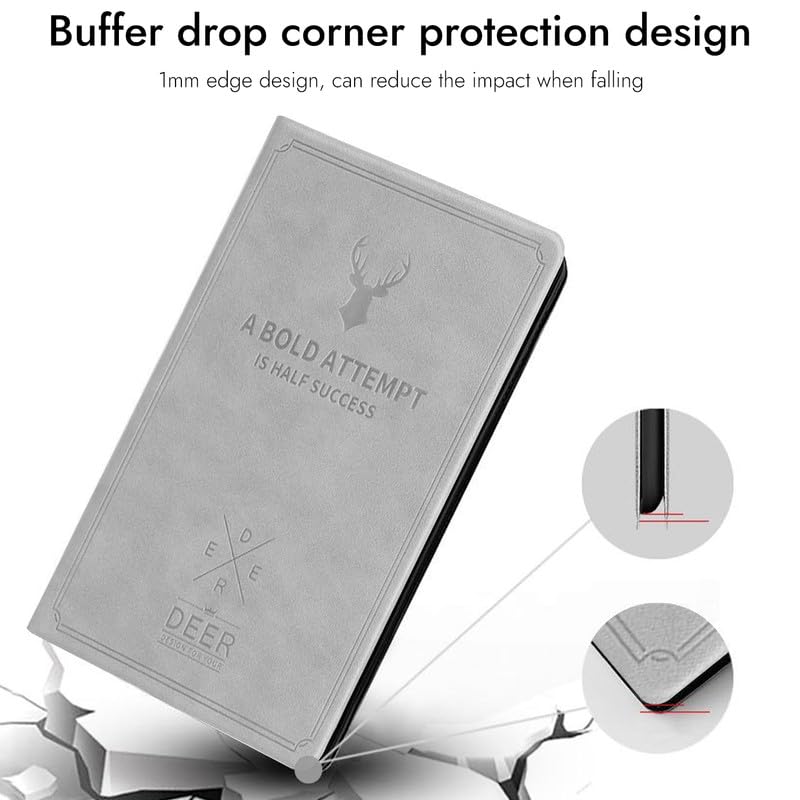 Robustrion Cover for Samsung Galaxy Tab A9 Cover Case 8.7 inch, Deer Pattern Flip Stand Cover Case for Samsung Galaxy Tab A9 Tablet Cover [SM-X110/X115/X117] - Grey