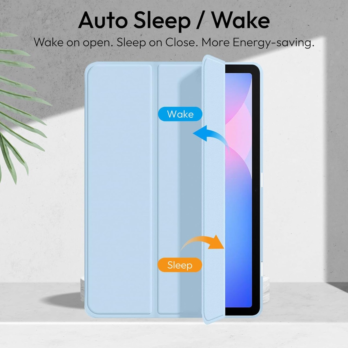 Robustrion Cover for Samsung Galaxy Tab S10 Lite 10.9" / Tab S9 FE/Tab S10 FE/Tab S9 11" with [S Pen Holder], Flip Case for Samsung Tab S10 Lite /S10/S9 FE Tablet Cover [Auto Sleep Wake] - Light Blue