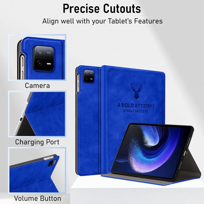 Robustrion Cover for Xiaomi Pad 6 11 inch Cover, Deer Pattern Flip Case Cover for Xiaomi Mi Pad 6 11 inch, Support Auto Sleep Wake - Black