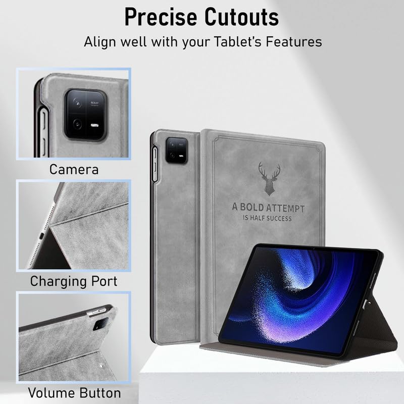 Robustrion Cover for Xiaomi Pad 6 11 inch Cover, Deer Pattern Flip Case Cover for Xiaomi Mi Pad 6 11 inch, Support Auto Sleep Wake - Black