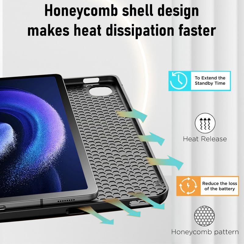 Robustrion Cover for Xiaomi Pad 6 11 inch Cover, Deer Pattern Flip Case Cover for Xiaomi Mi Pad 6 11 inch, Support Auto Sleep Wake - Black