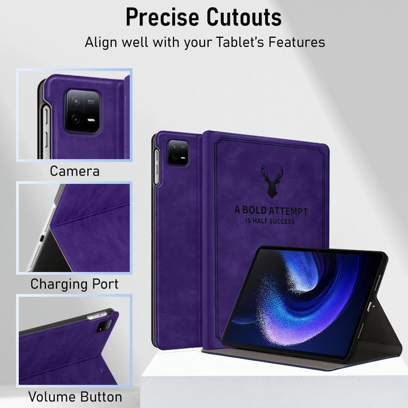 Robustrion Cover for Xiaomi Pad 6 11 inch Cover, Deer Pattern Flip Case Cover for Xiaomi Mi Pad 6 11 inch, Support Auto Sleep Wake - Black