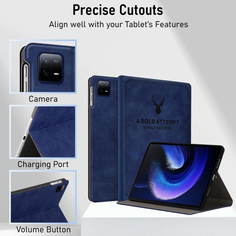 Robustrion Cover for Xiaomi Pad 6 11 inch Cover, Deer Pattern Flip Case Cover for Xiaomi Mi Pad 6 11 inch, Support Auto Sleep Wake - Black