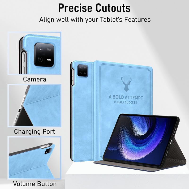 Robustrion Cover for Xiaomi Pad 6 11 inch Cover, Deer Pattern Flip Case Cover for Xiaomi Mi Pad 6 11 inch, Support Auto Sleep Wake - Black