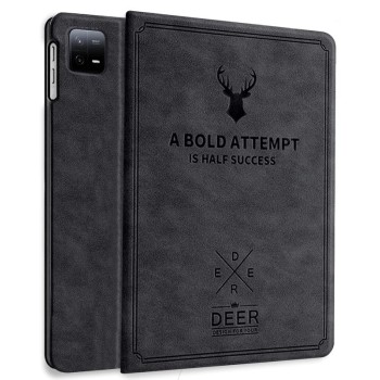 Robustrion Cover for Xiaomi Pad 6 11 inch Cover, Deer Pattern Flip Case Cover for Xiaomi Mi Pad 6 11 inch, Support Auto Sleep Wake - Black