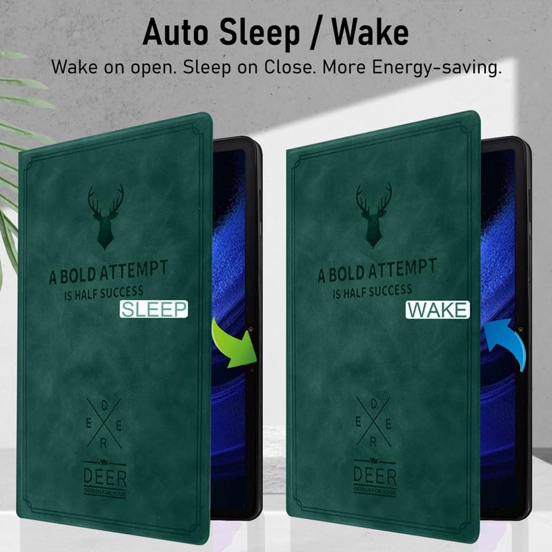Robustrion Cover for Xiaomi Pad 6 11 inch Cover, Deer Pattern Flip Case Cover for Xiaomi Mi Pad 6 11 inch, Support Auto Sleep Wake - Black