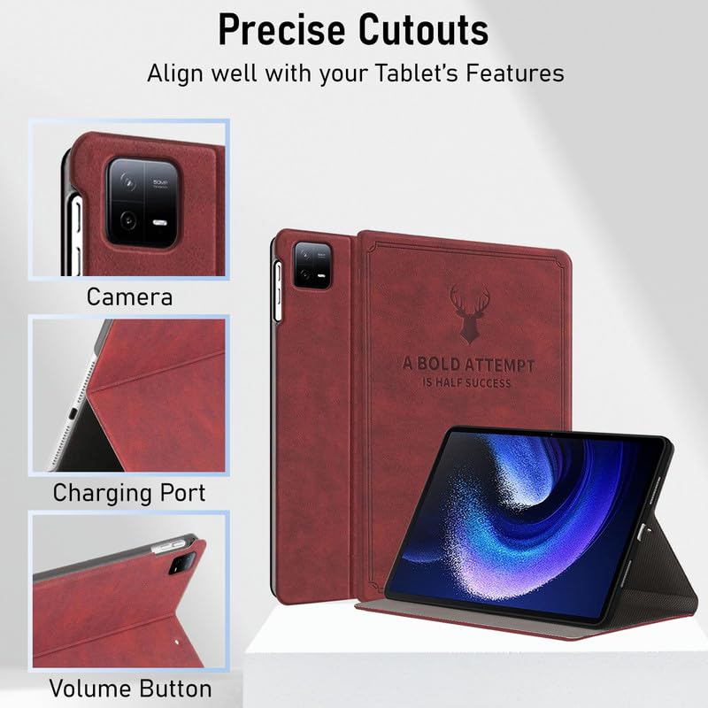 Robustrion Cover for Xiaomi Pad 6 11 inch Cover, Deer Pattern Flip Case Cover for Xiaomi Mi Pad 6 11 inch, Support Auto Sleep Wake - Black