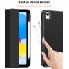 Robustrion Cover for iPad 11th Generation (A16) / 10th Gen Cover Case with [Right Side Pencil Holder] [Auto Sleep Wake] [Soft Back] (2022/2025), Case for iPad 11th 11"/ 10th 10.9" - Black