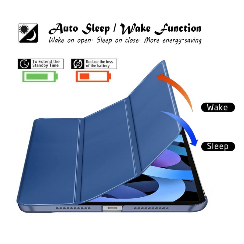 Robustrion Cover for iPad Air 5th Generation Cover / 4th Generation Smart Flip Case with Translucent Back - Black Robustrion Cover for iPad Air 5th Generation Cover / 4th Generation Smart Flip Case with Translucent Back - Black