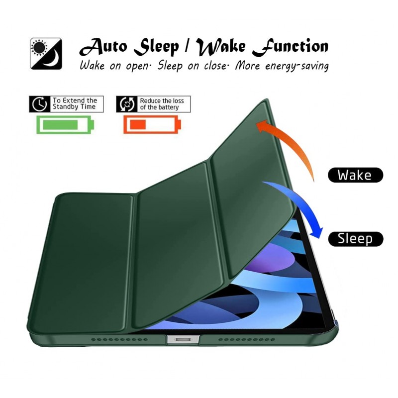 Robustrion Cover for iPad Air 5th Generation Cover / 4th Generation Smart Flip Case with Translucent Back - Black Robustrion Cover for iPad Air 5th Generation Cover / 4th Generation Smart Flip Case with Translucent Back - Black