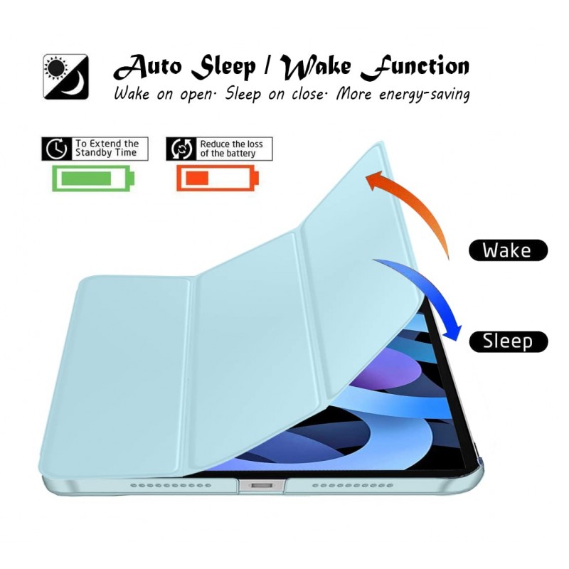 Robustrion Cover for iPad Air 5th Generation Cover / 4th Generation Smart Flip Case with Translucent Back - Black Robustrion Cover for iPad Air 5th Generation Cover / 4th Generation Smart Flip Case with Translucent Back - Black