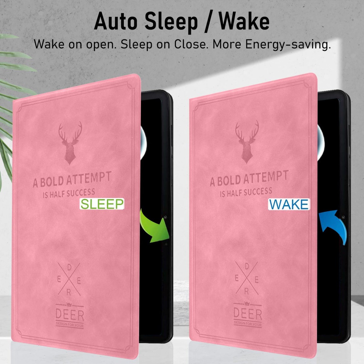 Robustrion Deer Pattern Flip Stand Case Cover for Lenovo Tab M10 HD 2nd Gen TB-X306X / Smart Tab M10 HD 2nd Gen TB-X306F - Deer Vine Red