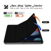 Robustrion Smart Trifold Hard Back Flip Stand Case Cover for iPad Air 2 A1566/A1567 2014 Launch - Black