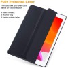 Robustrion Smart Trifold Hard Back Flip Stand Case Cover for iPad Air 2 A1566/A1567 2014 Launch - Black