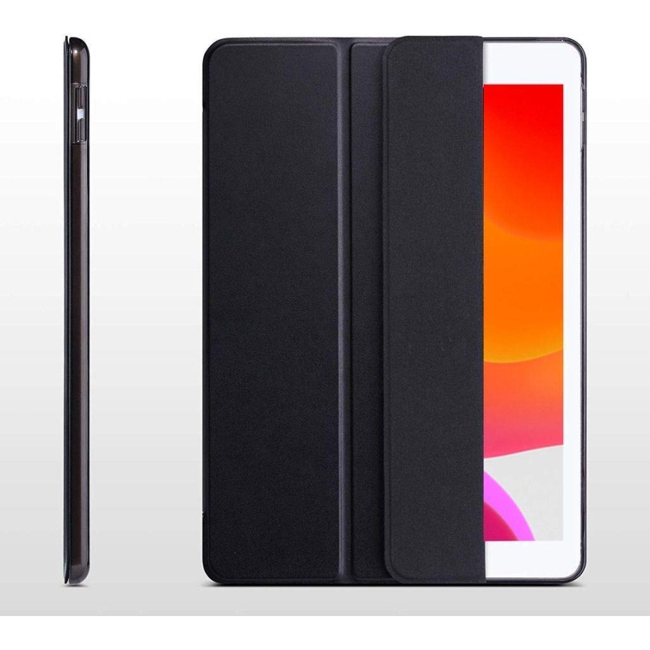 Robustrion Smart Trifold Hard Back Flip Stand Case Cover for iPad Air 2 A1566/A1567 2014 Launch - Black