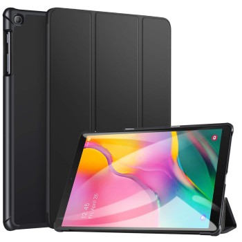 Robustrion Smart Trifold Hard Back Flip Stand Case for Samsung Tab A 10.1 Back Cover T510/T515 10.1 inch 2019 - Black Robustrion Smart Trifold Hard Back Flip Stand Case for Samsung Tab A 10.1 Back Cover T510/T515 10.1 inch 2019 - Black