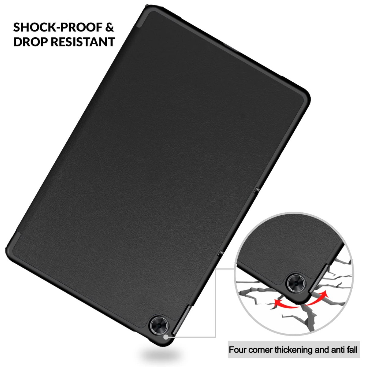 Robustrion Trifold Flip Stand Back Case Cover for Realme Pad 10.4 inch - Black