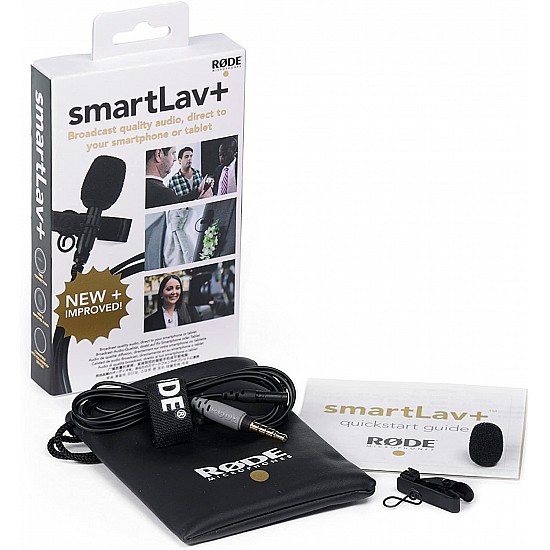 Rode SmartLav+ Omnidirectional Microphone for iPhone and Smartphones, Black