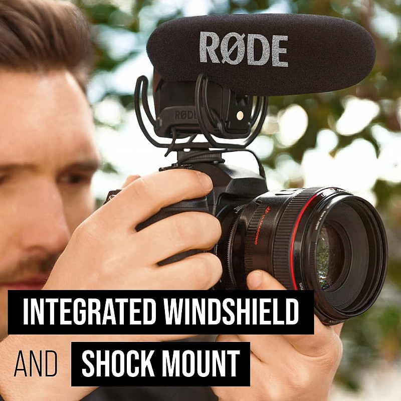 Rode Vmpr Videomic Pro R with Rycote Lyre Shock Mount, Black - Wired