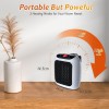 Veret Room Heater Turbo 800 Wall Outlet Small Space Heater with Adjustable Thermostat, Programmable 12-Hour Timer, Auto Shut Off - Quiet & Space-Saving Ceramic Mini Heater, Mini BedRoom Heater