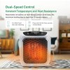 Veret Room Heater Turbo 800 Wall Outlet Small Space Heater with Adjustable Thermostat, Programmable 12-Hour Timer, Auto Shut Off - Quiet & Space-Saving Ceramic Mini Heater, Mini BedRoom Heater