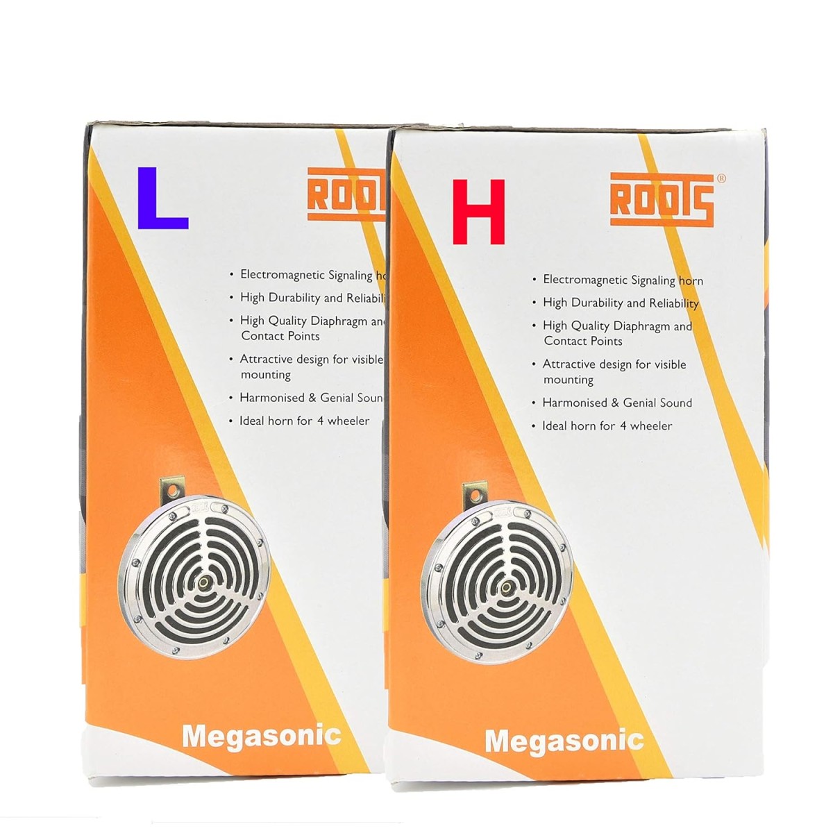 Roots Megasonic High and Low Tone Horn (12V) for Passenger Car